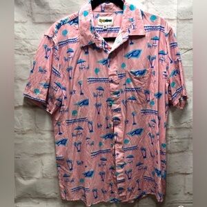 Tipsy‎ Elves Hawaiin shirt Large pink blue